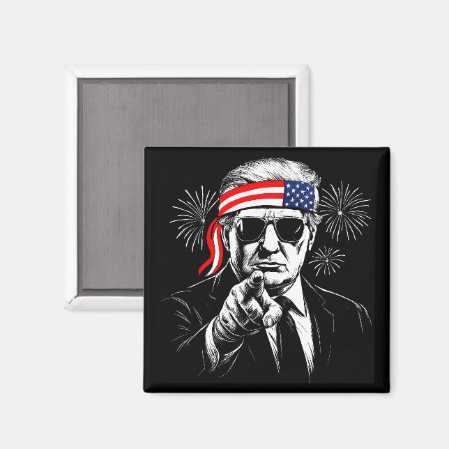 Imã Funny Trump Golfo Dos EUA 2025 4 De Julho (Front/Back)
