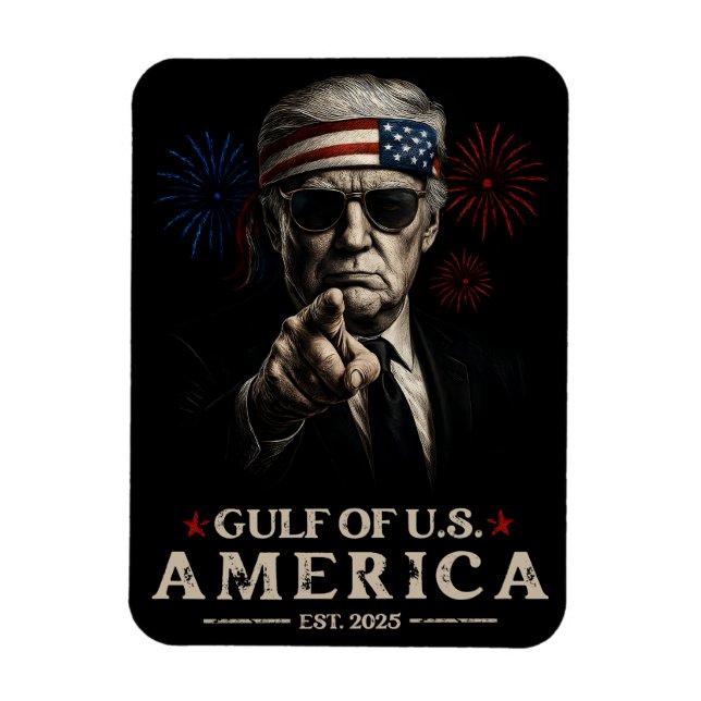 Ímã Funny Trump Golfo Dos EUA 2025 4 De Julho (Vertical)