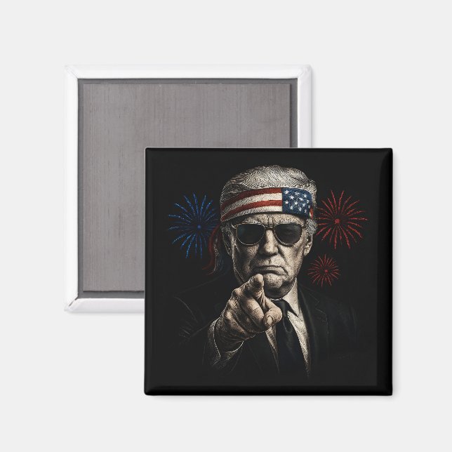 Imã Funny Trump Golfo Dos EUA 2025 4 De Julho (Front/Back)