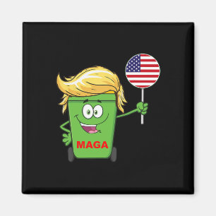 Imã Funny Trump Mega Cartoon Garbage Flag Americano