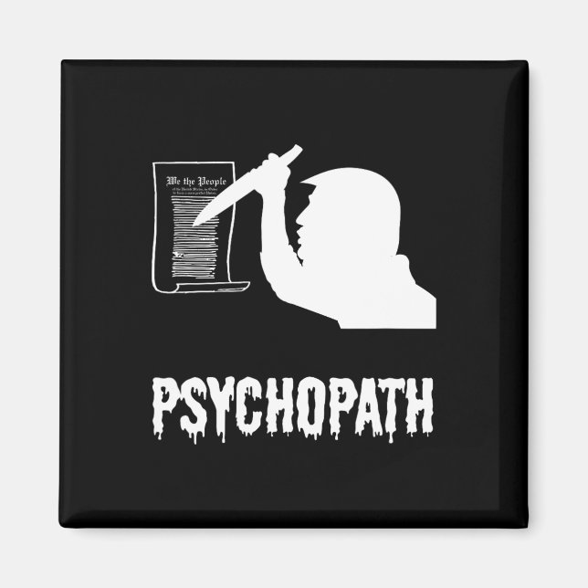 Imã Funny Trump Psychopath Constituição (Frente)