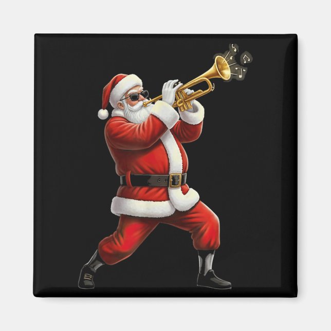 Imã Funny Trumpet Santa Christmas Graphic Player Trump (Frente)