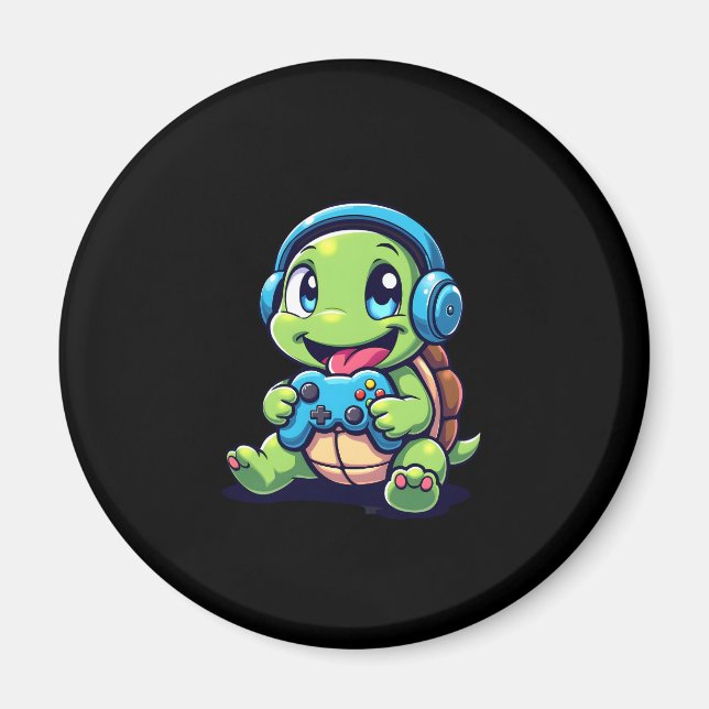 Imã Funny Turtle Gamer Gaming Turtles Video Game (1) (Frente)