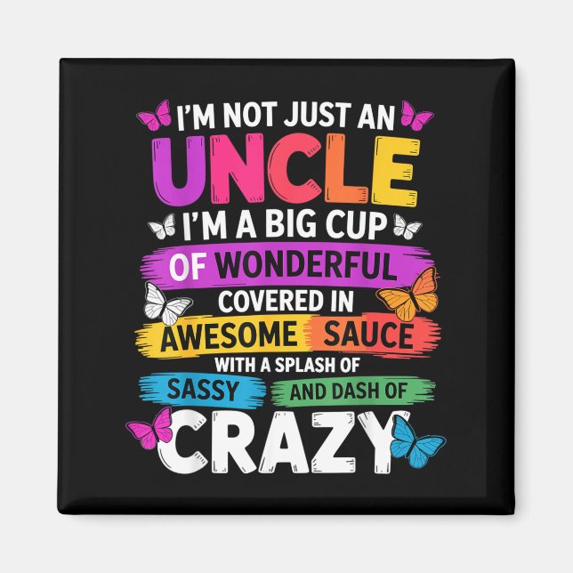 Imã Funny Uncle Quote Sy Cool Uncle Men  (Frente)