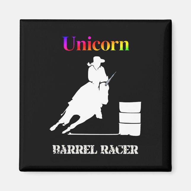 Imã Funny Unicorn Barrel Racer (Frente)