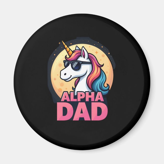 Imã Funny Unicorn Dad Laufey Men Father's Day Christma (Frente)