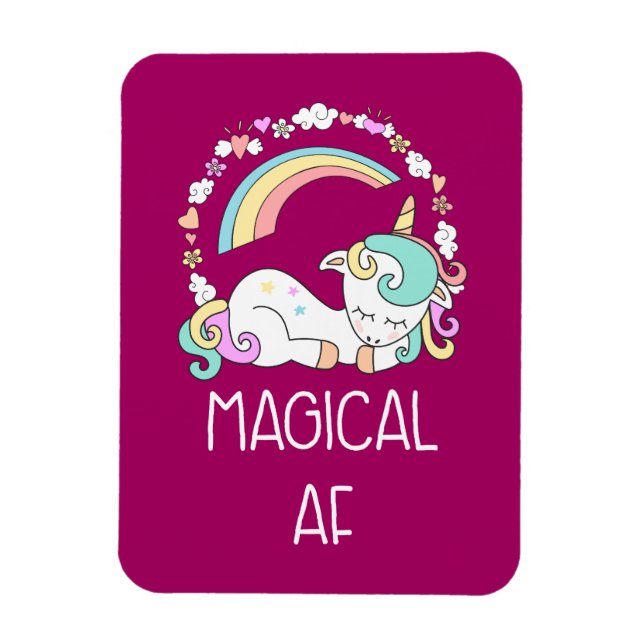 Ímã Funny Unicorn dizendo magia AF (Vertical)