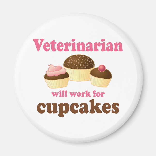 Imã Funny vai trabalhar para Cupcakes veterinários (Frente)