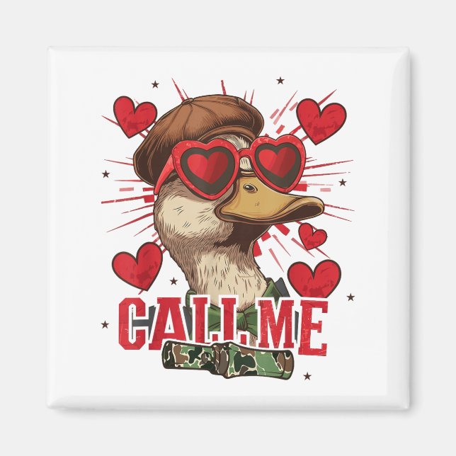 Imã Funny Valentine's Day Boy Duck Hunting Call Me Tod (Frente)