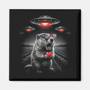 Imã Funny Valentines Groundhog Selfie Alien Ufo EUA Ba
