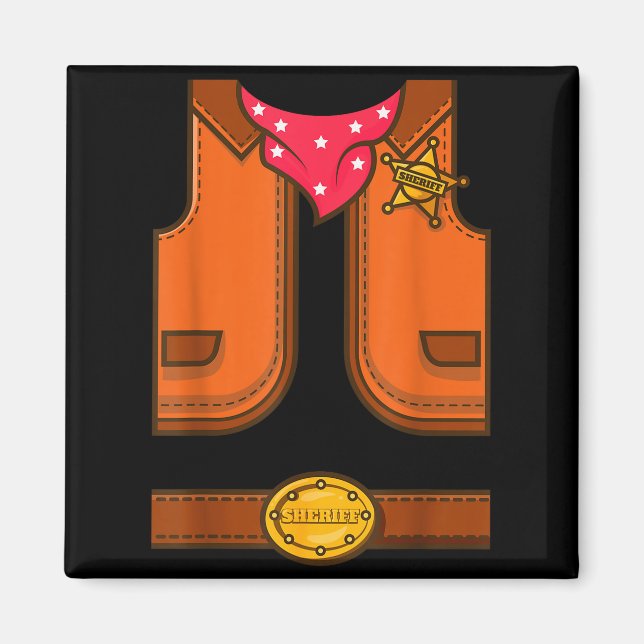 Imã Funny Western Sheriff Halloween Cowboy Vest Simple (Frente)