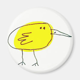 Imã Funny Yellow Bird Doodle 