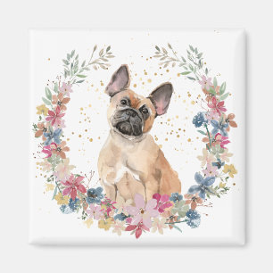 Imã Fuselagem de Flores da primavera do Bulldog Franc