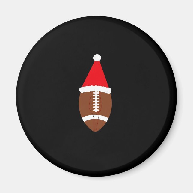 Imã Futebol Americano de Natal - Bola Santa Hat (4) (Frente)