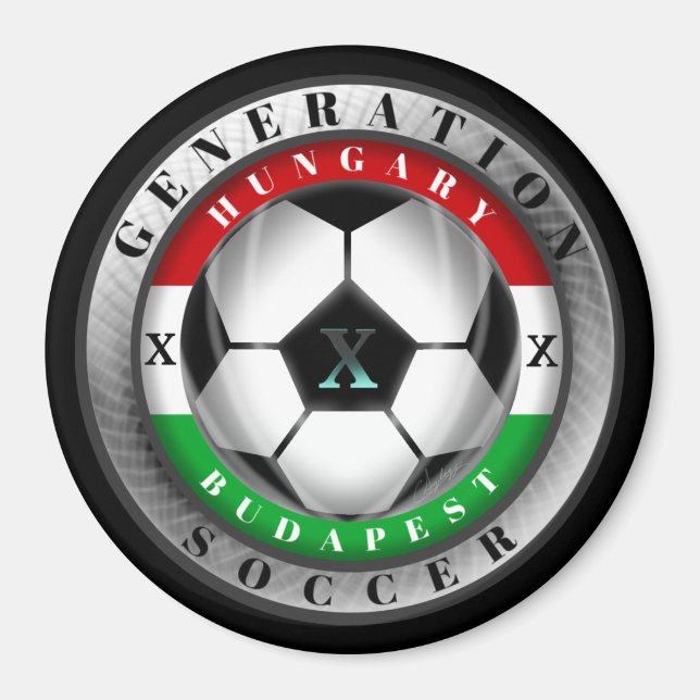 Imã Futebol Budapest Hungria geração X (Frente)