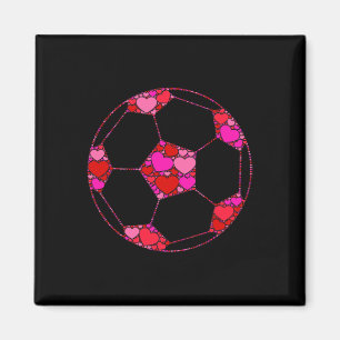 Imã Futebol Byll Rosa Coração Vermelho Para Mulheres H