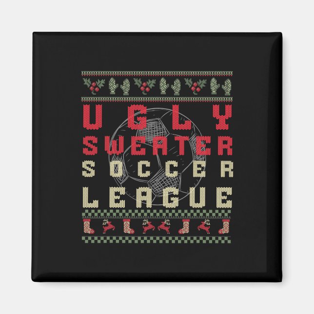 Imã Futebol de Natal Feio – Camisa Divertida de Suéter (Frente)