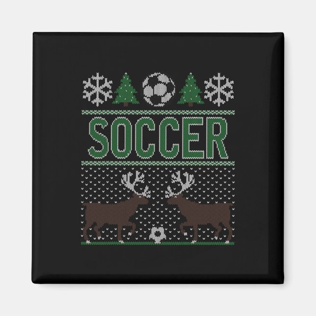 Imã Futebol de Suéter de Natal Feio (Frente)