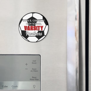 Imã Futebol de Varsity Vermelho Personalizado para o E