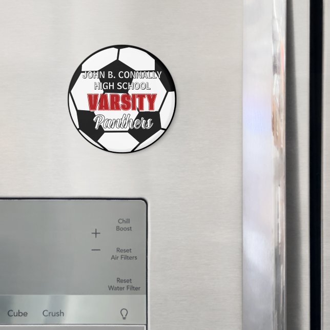 Imã Futebol de Varsity Vermelho Personalizado para o E (In Situ (Fridge))