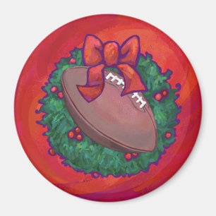 Imã Futebol de Wreath de Natal em Red