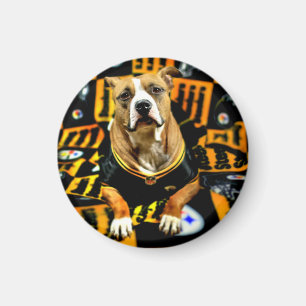 Imã Futebol do Cão de Salvação Pitbull Fanático