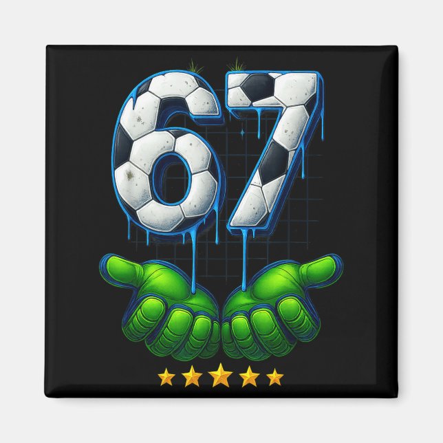 Imã Futebol Engraçado 67 Seis Sete Meme Engraçado Gen  (Frente)