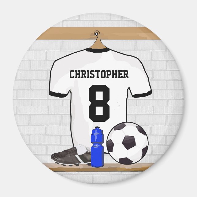 Imã Futebol Negro Personalizado Jersey (Frente)