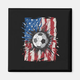Imã Futebol Patriótico 4 De Julho Homens EUA Bandeira