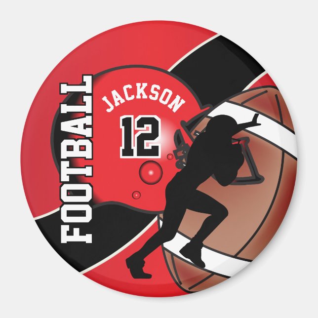 Imã Futebol Red and Black Personalize (Frente)