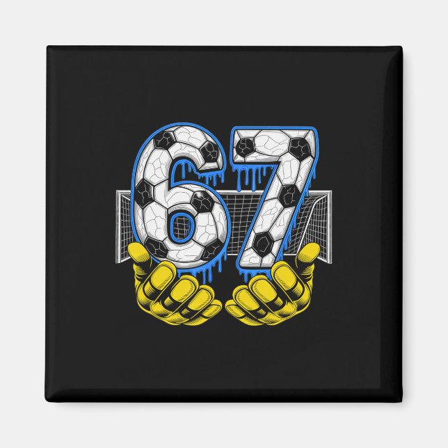Imã Futebol Six Seven 67 Meme Divertido Gen Alpha  (Frente)