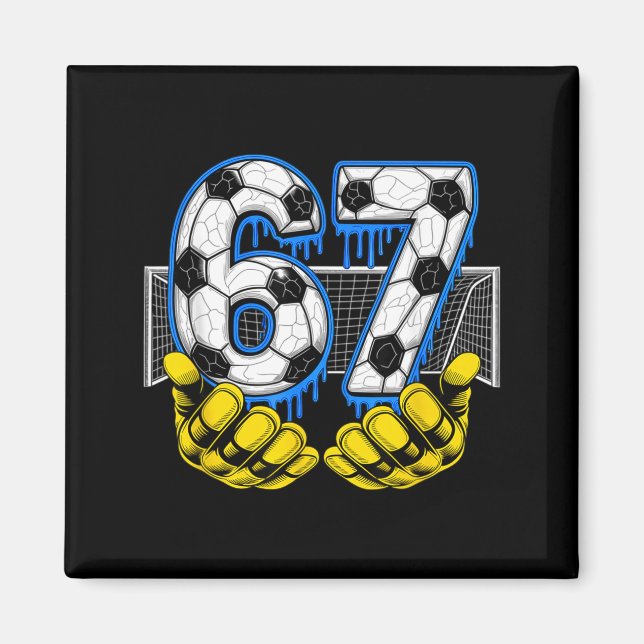 Imã Futebol Six Seven 67 Meme Divertido Gen Alpha (Frente)