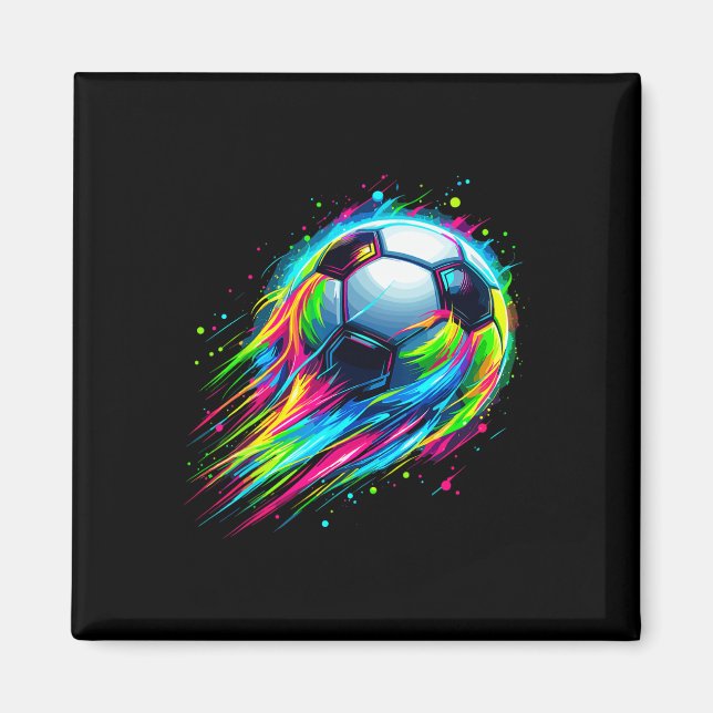 Imã Futebol Tie Dye Colorido de Futebol Ll  (Frente)