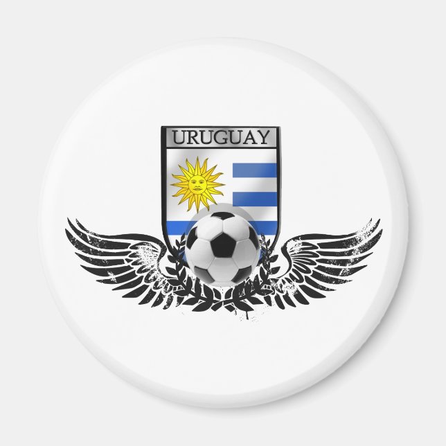 Imã Futebol uruguaio emblema bandeira uruguaia (Frente)