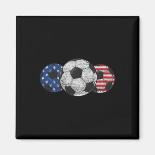 Imã Futebol Vermelho Branco Azul Bandeira Americana 4