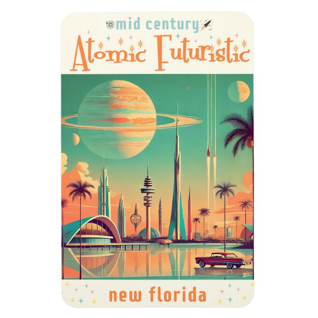 Ímã Futurista Atômico Nova Flórida (Vertical)