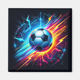 Imã Futurista Bola de Futebol Elétrico Relâmpago