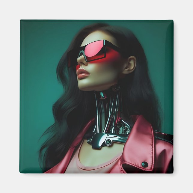 Imã  futuristic cybernetic woman (Frente)