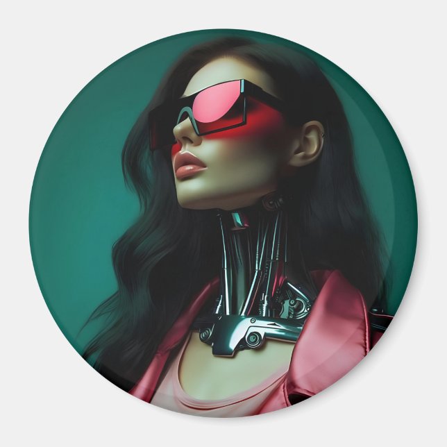 Imã  futuristic cybernetic woman (Frente)