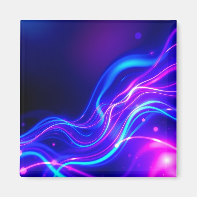 Imã Futuristic Neon Liquid Waves – Electric Energy Flo (Frente)