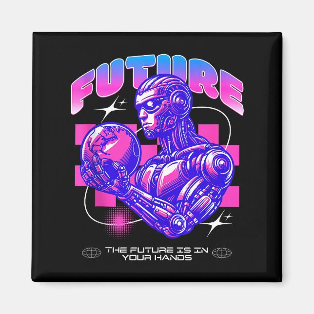 Imã Futuro robô de ficção científica o futuro está nas (Frente)