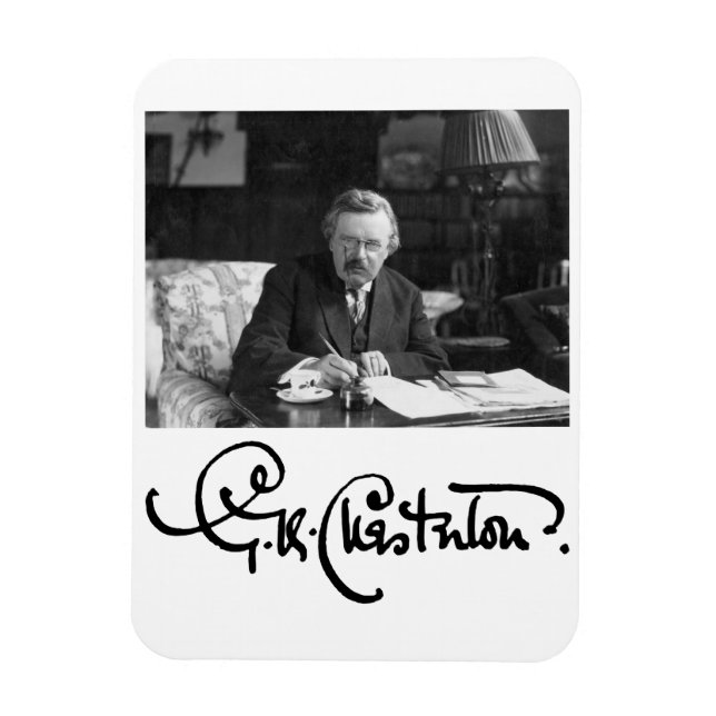 Ímã G. K. Chesterton no Trabalho (Vertical)