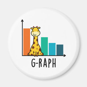 Imã G-raph Funny Giraffe Graph Pun