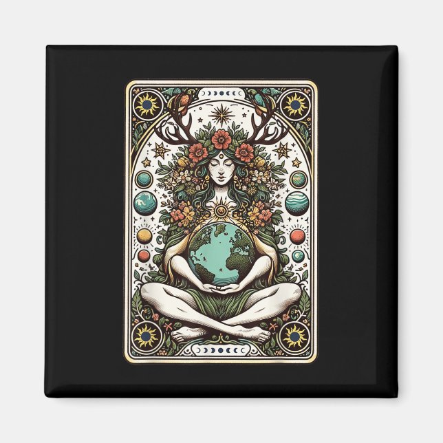 Imã Gaia Deusa Grega Pagan Mãe Terra Tarot (Frente)