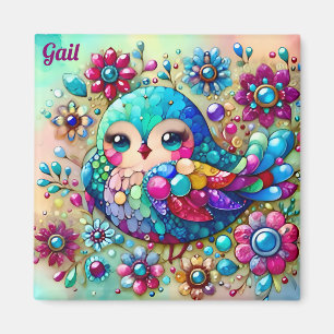Imã GAIL ~ Pássaro Metálico Brito e Brilhante ~