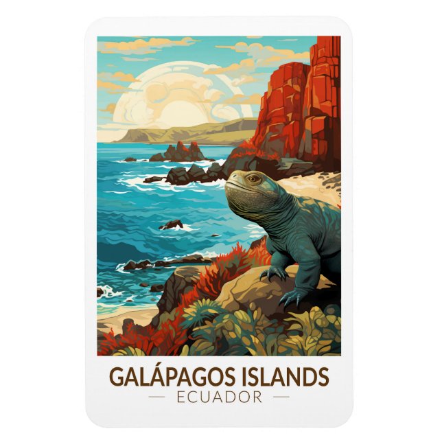 Ímã Galápagos Ilhas Viagem de Arte (Vertical)