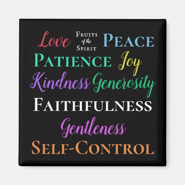 Imã Galatianos 5:22-23 Frutas da Espírito Magnética (Frente)