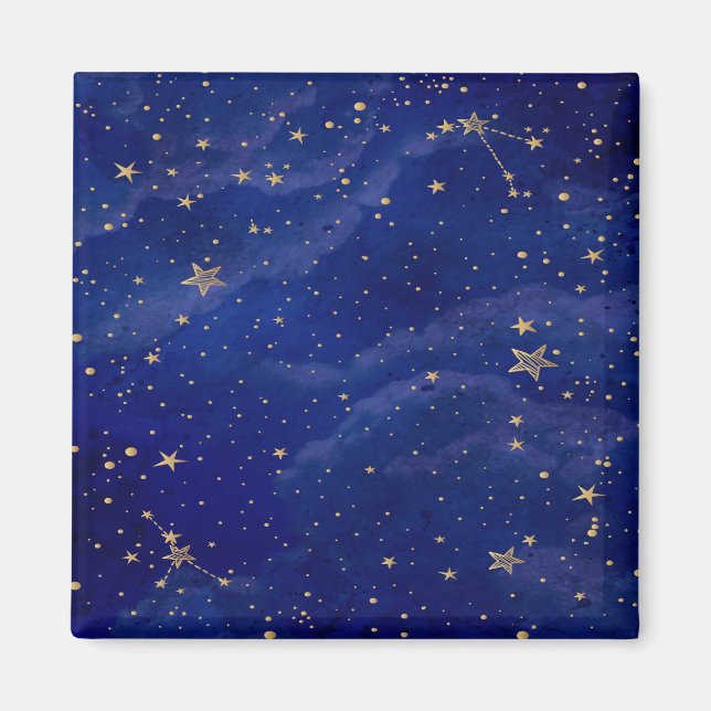 Imã Galáxia Azul com Estrelas Ouros (Frente)