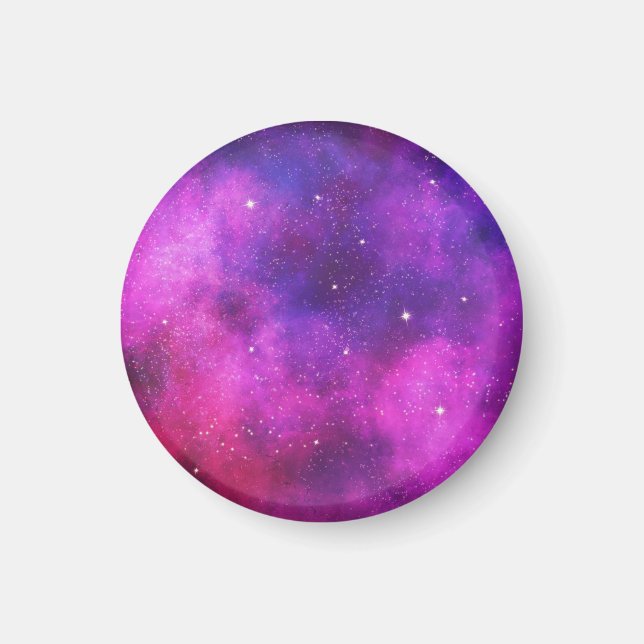 Imã Galáxia Cinza e Roxo de Espaços e Estrelas (Frente)