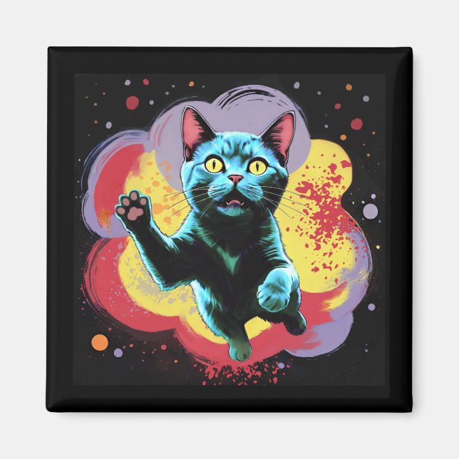 Imã Galaxy Cat Through A Wormhole (Frente)